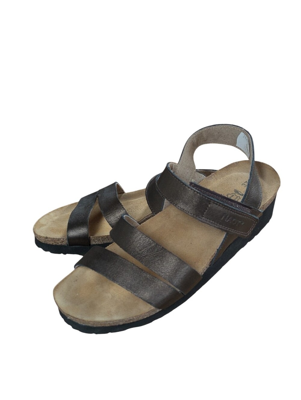 Naot Kayla Wedge Sandal Brown Metallic Leather Size 37 - Picture 6 of 13